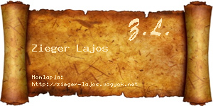 Zieger Lajos névjegykártya